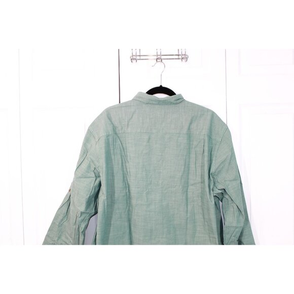 LL Bean Men's Green Cotton Traditional Fit Long Sleeve Button Up Shirt - Picture 8 of 10